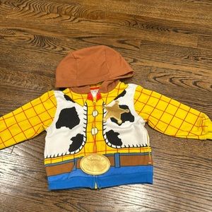 PIXAR Toy Story WOODY Toddler size 2 Full Zip Sheriff Hoodie Sweatshirt